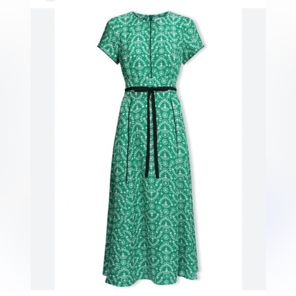 Cefinn Rosie Poplin Midi Dress in Green US Size 12